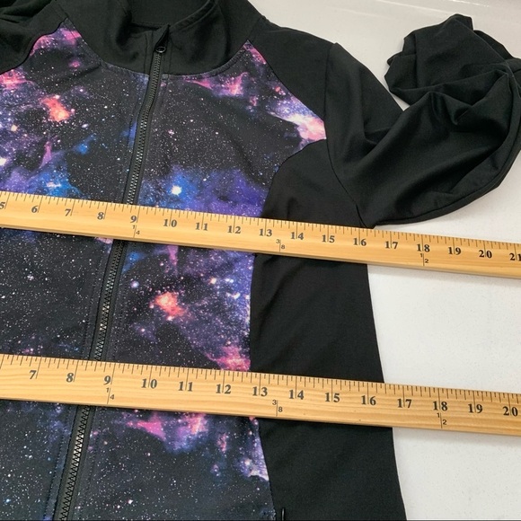 Her Universe Womans Zip Sweatshirt  Medium Black Space  Print Pockets Activewear - Picture 7 of 10